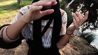 Busty Czech amateur fucks outdoor in public