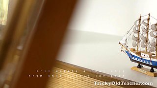 Tricky older art teacher screws on of his most promising schoolgirls