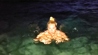 Skinny Dipping in the Aegean Sea in Greece at Night!