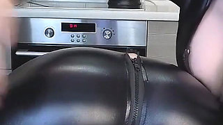 Latex-clad Lesbian Tease: Scissors, Butt Spanks & Hamping