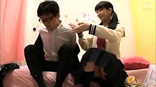Japanese AV chick in school uniform hardcore orgy