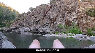 Outdoor hiking sex with step daddy