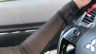 Driving Car in Heels and Nylons