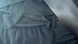 Exhibition in Micro Skirt in Public and Anal Plug