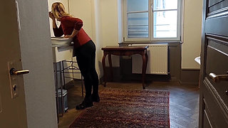 Mature Blonde Wife Enjoys Sex in Between