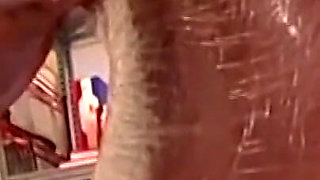 Plastic Wrapped Slut Gaping Wide Through Shiny Film