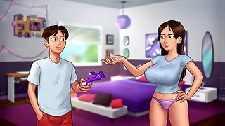 Wild slut Jenny loves stripping down for her adventurous pervert roommate in Summertime Saga