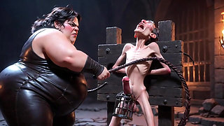 CBT Humiliation - BBW Mistress Whipping Locked Slave Cock