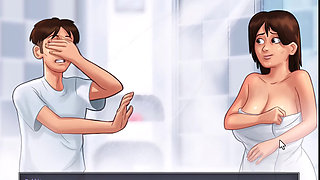 Summertime Saga - Jessy played with her self
