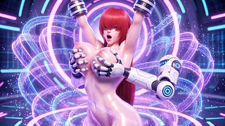 Shermie KOF Bondage Arena - Robotic Restraints & Intense Solo Orgasm