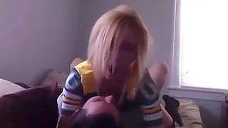 Slutty blonde Step sister having a real orgasm with her Step brother