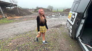 Roadside Pick up; Squirting, Anal, Facial in the Smash Bus
