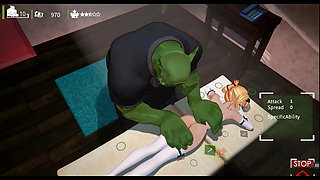 Orc Massage 3D Hentai game Ep.3 virgin orc gets laid