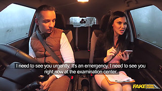 Fake Driving School - Driving Exam Turns Wild: Double Creampie in the Car