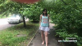 Gorgeous Brunette Is Playing Naughty in Your Park Without Panties!