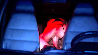 Whore Latina wife rides a guy's massive cock in a car backseat