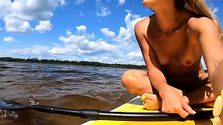 Blonde BDSM Babe Masturbates on a Paddleboard