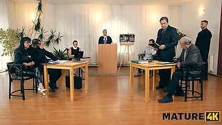 Santa and Gina get naughty with young stud while husband watches in secret