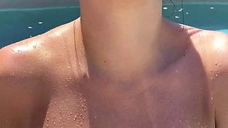 Horny big boobed fat chubby busty blonde