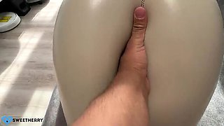 SweetHerry's Tight Leggings Rip! Doggystyle Fuck with Big Ass Russian Teen