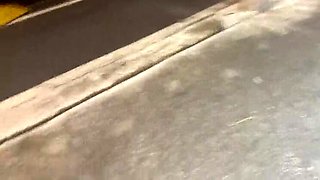 Hot Latina Squirts Hard in Public While Masturbating on the Street