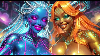 Beautiful Aliens Kiss on Nice Music, Ai Animation