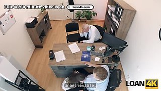 Slutty Mina K Medina Dirty Office Loan Sex with Manager Stanley Johnson - Hardcore Czech Brunette HD