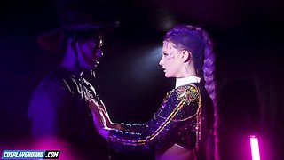 Sexy Anime Cosplay Parody: Titus Low as Mystery Saja Pounds Melody Marks with Deep Throat,