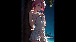 Pretty Ai Take Big Cock From Behind on the Beach.