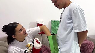 Horny Stepsister Gets My Huge Cock For Christmas - Hard Anal Fuck & Squirting Orgasm