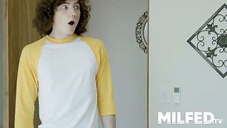 Busty cougar Natasha Nice caught her milf's best friend hardcore her sonnie