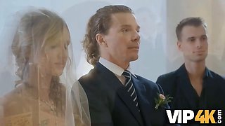 Vip4k. the tv was revved on and demonstrated all guests how hot the bride can fuck