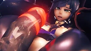 Yelan Gets Her Pussy Fucked Hard in Full Nelson Position by a Big Mitachurl Animation Genshin Impact