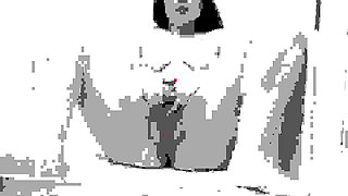 Pussy spread and pee