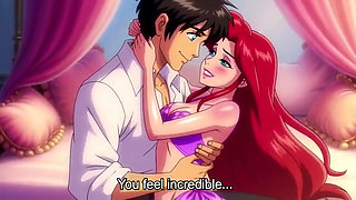 Ariel & Eric moonlit balcony passion - Romantic 3D Anime Love