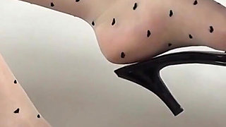 (006) Hot Shoejob Then Footjob with Cute Mules and Nylon Feet (1080p)