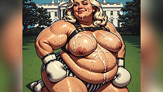 Strong BBW Women Covered in Cum Art