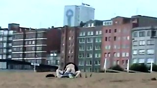 Street voyeur finds a horny amateur babe riding a hard dick