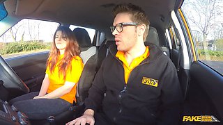 Jasmine Jae & Ryan Ryder in a steamy car FFM with cumshot