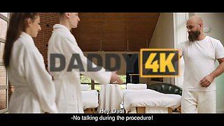 Nicole Sweet gets her tight ass massaged by her daddy in HD