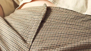 Naughty Colleague Seduces You with Her Fat Cameltoe in Trousers