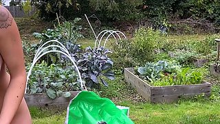 Sexy brunette teen outdoor masturbation