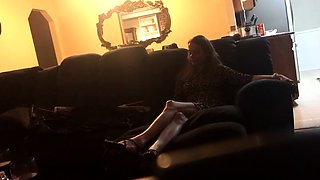 Big ass pale brunette milf with