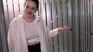 German neighbor with glasses does blowjob at stranger
