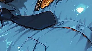 Blue Hair Ai Fanart Police Officer