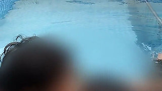 A Hot Couple's Risky Fun in the Swimming Pool.