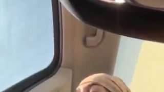 Huge dick eat her own cum outdoor