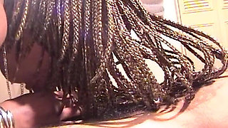 Chubby Ebony MILF Enjoys Two Cocks After Pool Game