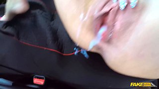 Faux driving school - hot blondie milf gets a internal cumshot to pass her driving test