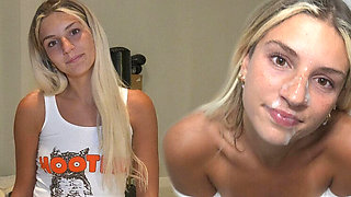 Ambie Bambii Halloween Blowjob POV - Teen Amateur Facial at Wild Party